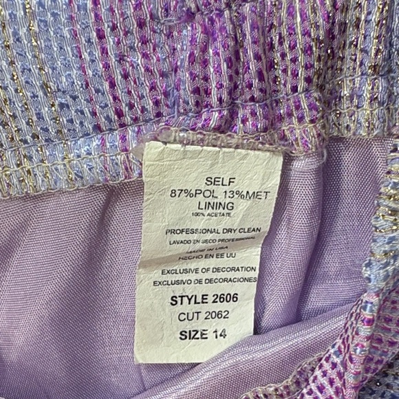 🚢 Moshita Couture 2pc metallic Pastel Striped Blazer & Skirt Set - Picture 3 of 9